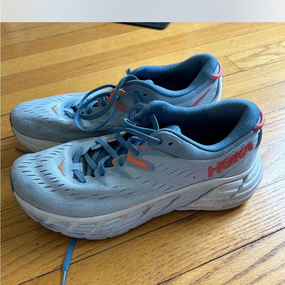 Hoka Gaviota 4 Blue and Orange Sneakers
